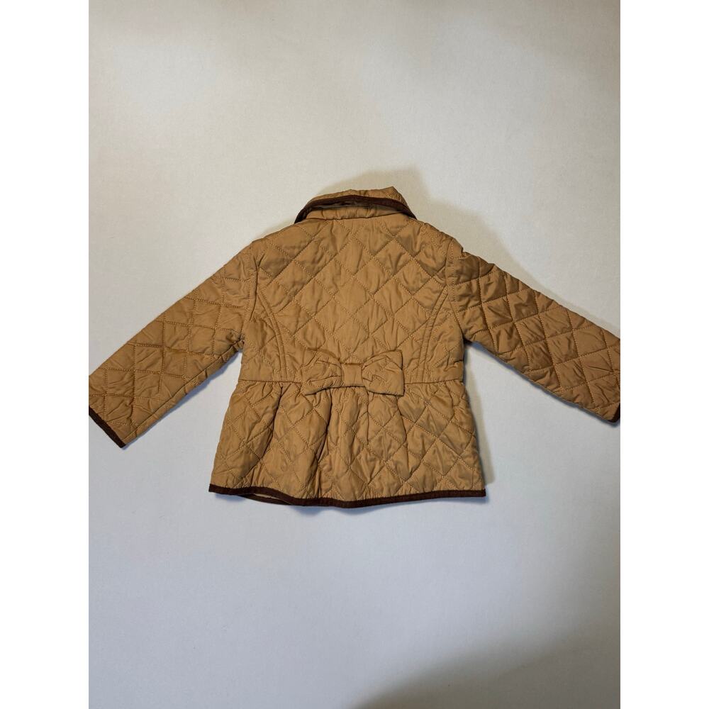 Janie and Jack Quilted Camel Brown Jacket w/ Bow 18–24 Months - Picture 6 of 9